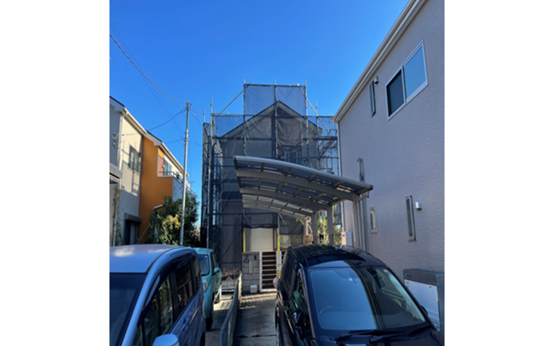 足場設置状況。